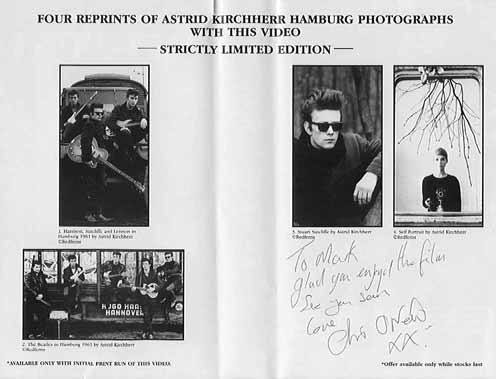 Backbeat Video inner cover and Chris O'Neill Autograph